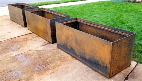 metal planter fabrication|custom made outdoor planters.